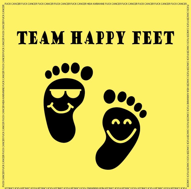 Bilde for laget Team Happy Feet på Kreftforeningens Stafett for livet. 