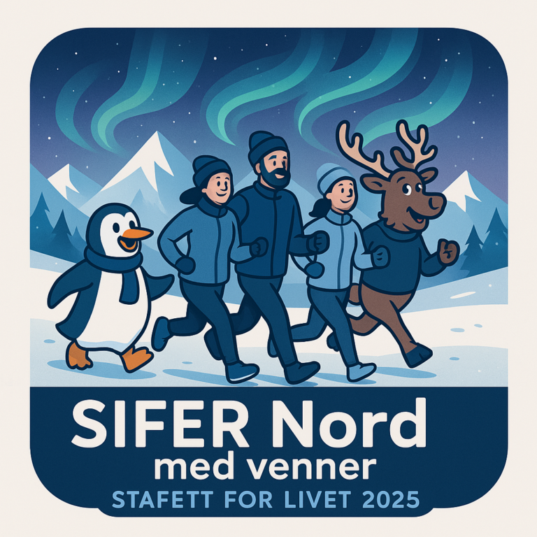 Bilde for laget SIFER Nord med venner på Kreftforeningens Stafett for livet. 