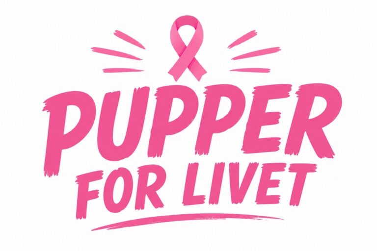 Bilde for laget Pupper for livet på Kreftforeningens Stafett for livet. 